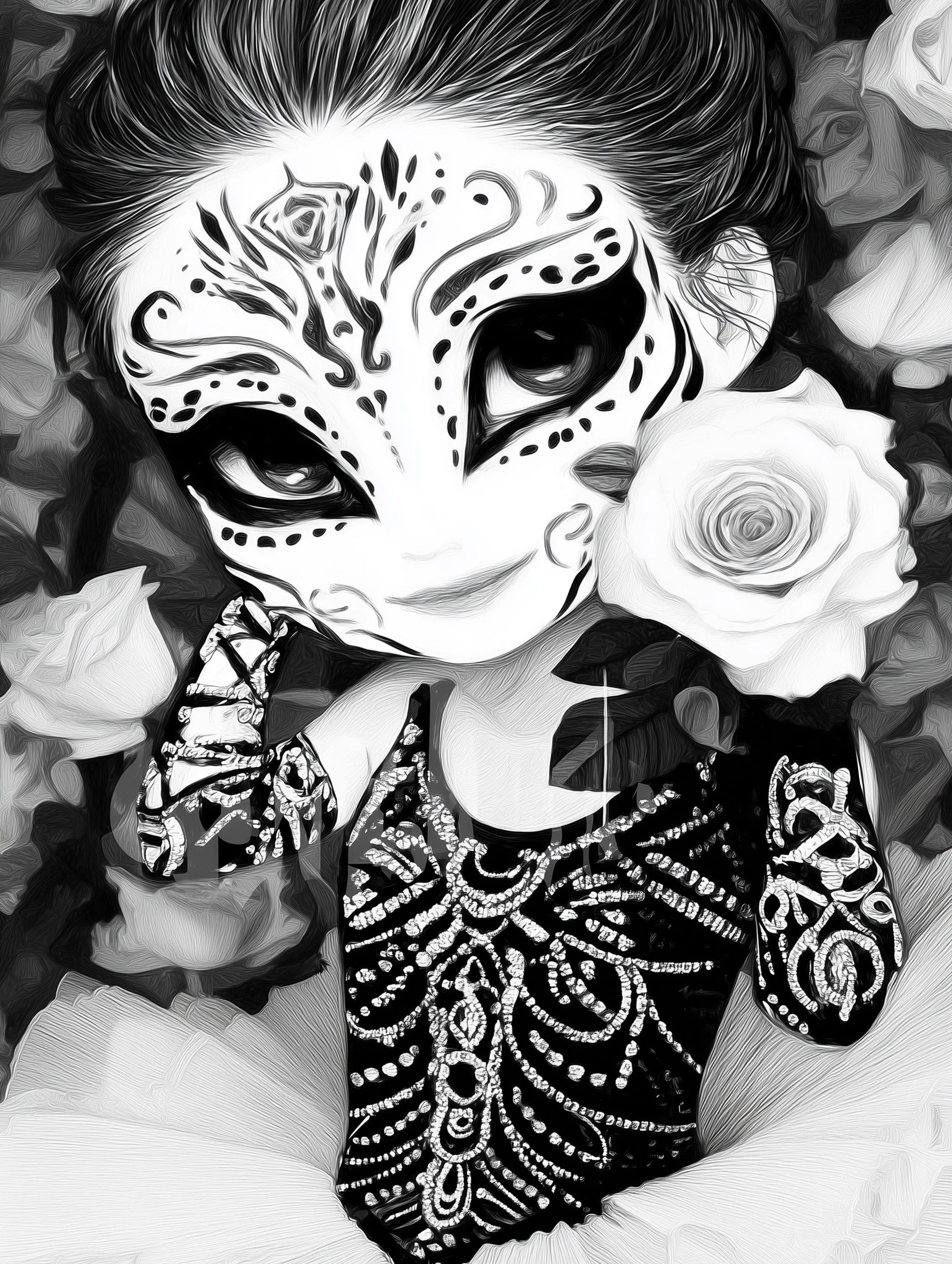 Free ballerina coloring page for adults featuring smiling ballerina